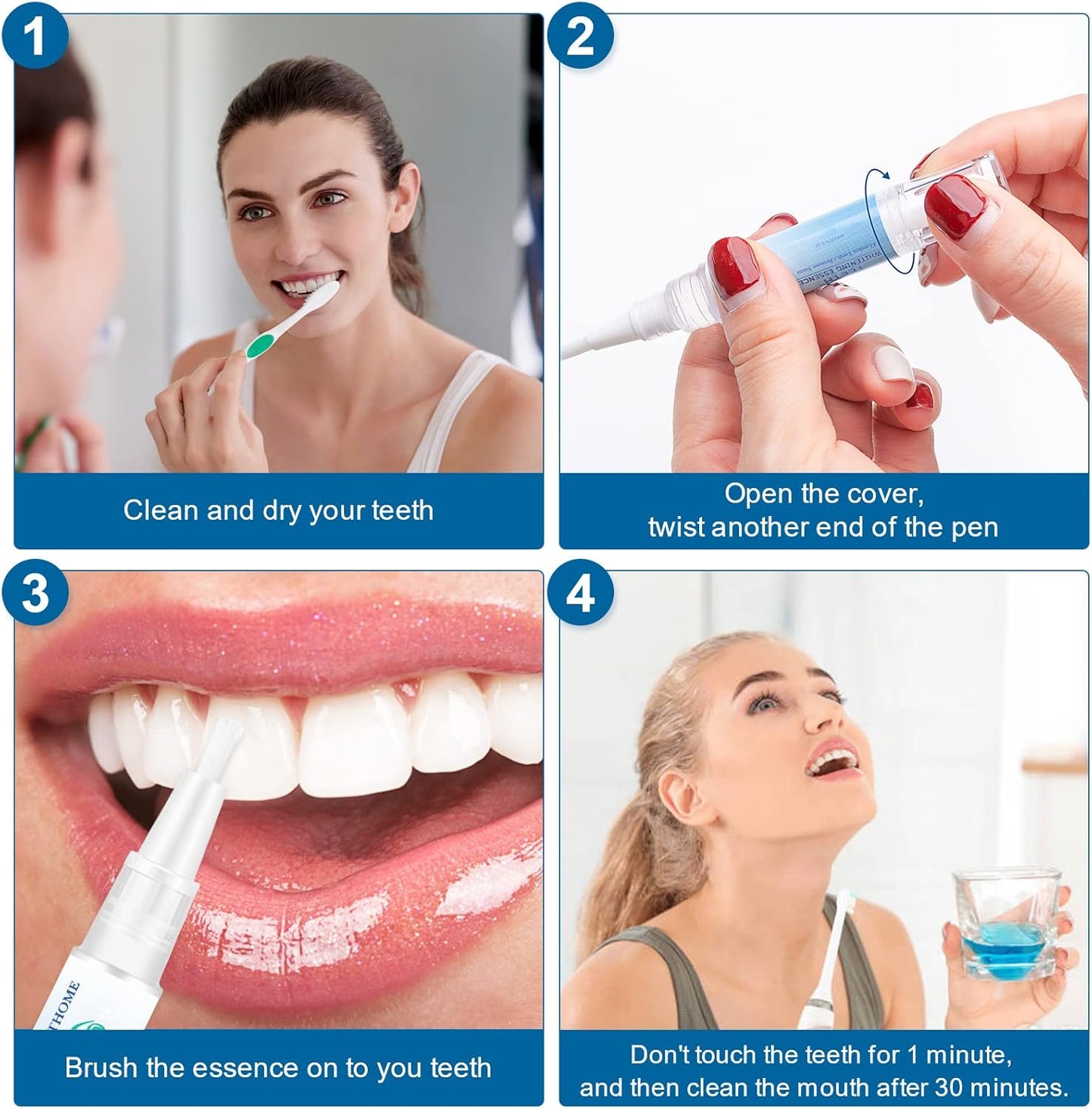 Teeth Whitening Pen,Teeth Whitening Essence,Teeth Whitening Gel,Teeth Stain Remover to Whiten Teeth,Intensive Stain Removal Teeth Reduce Yellowing (2Pcs)