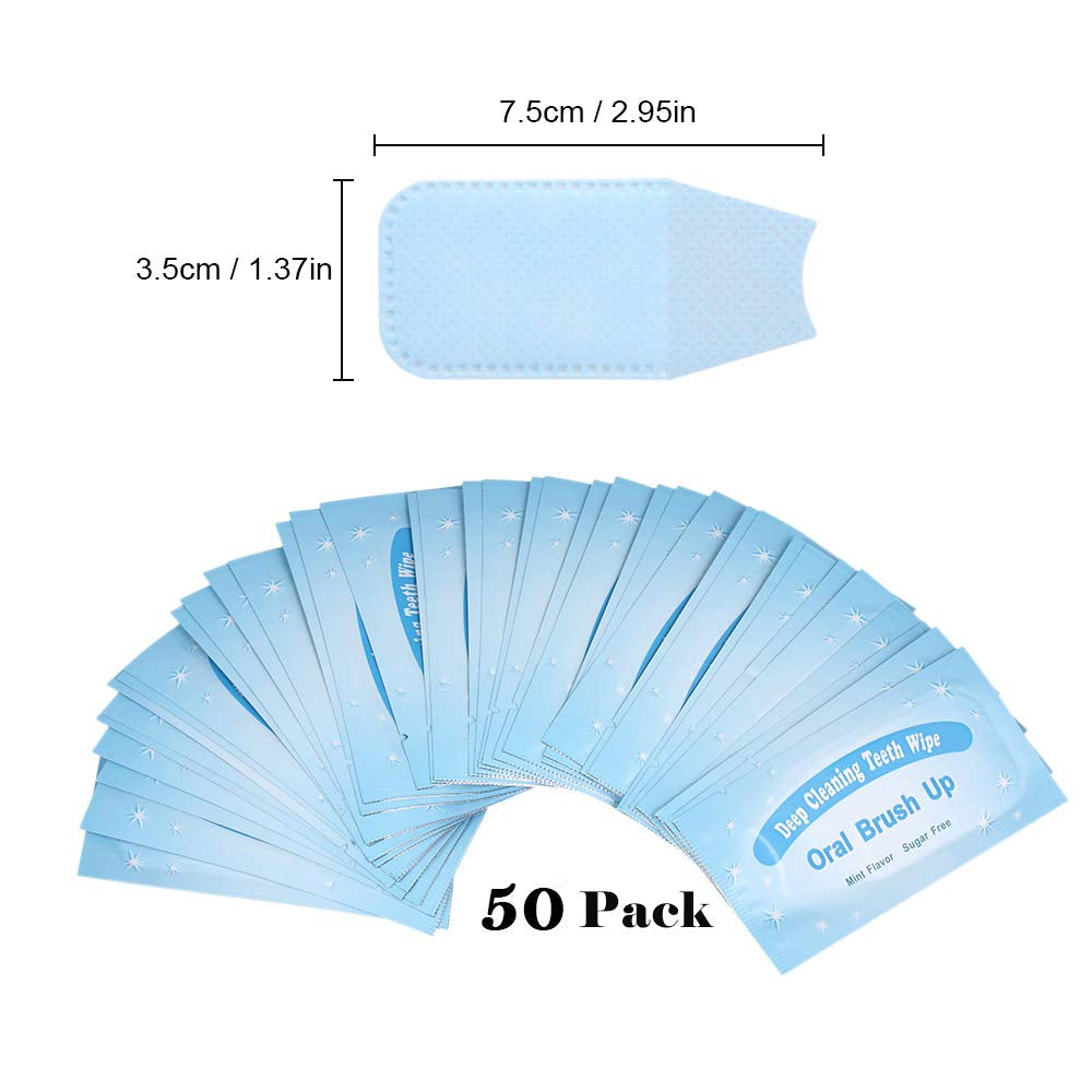 Mint-Flavored Oral Finger Wipes Teeth Whitening Wipes Oral Cleaning Wipe (100 Pcs)