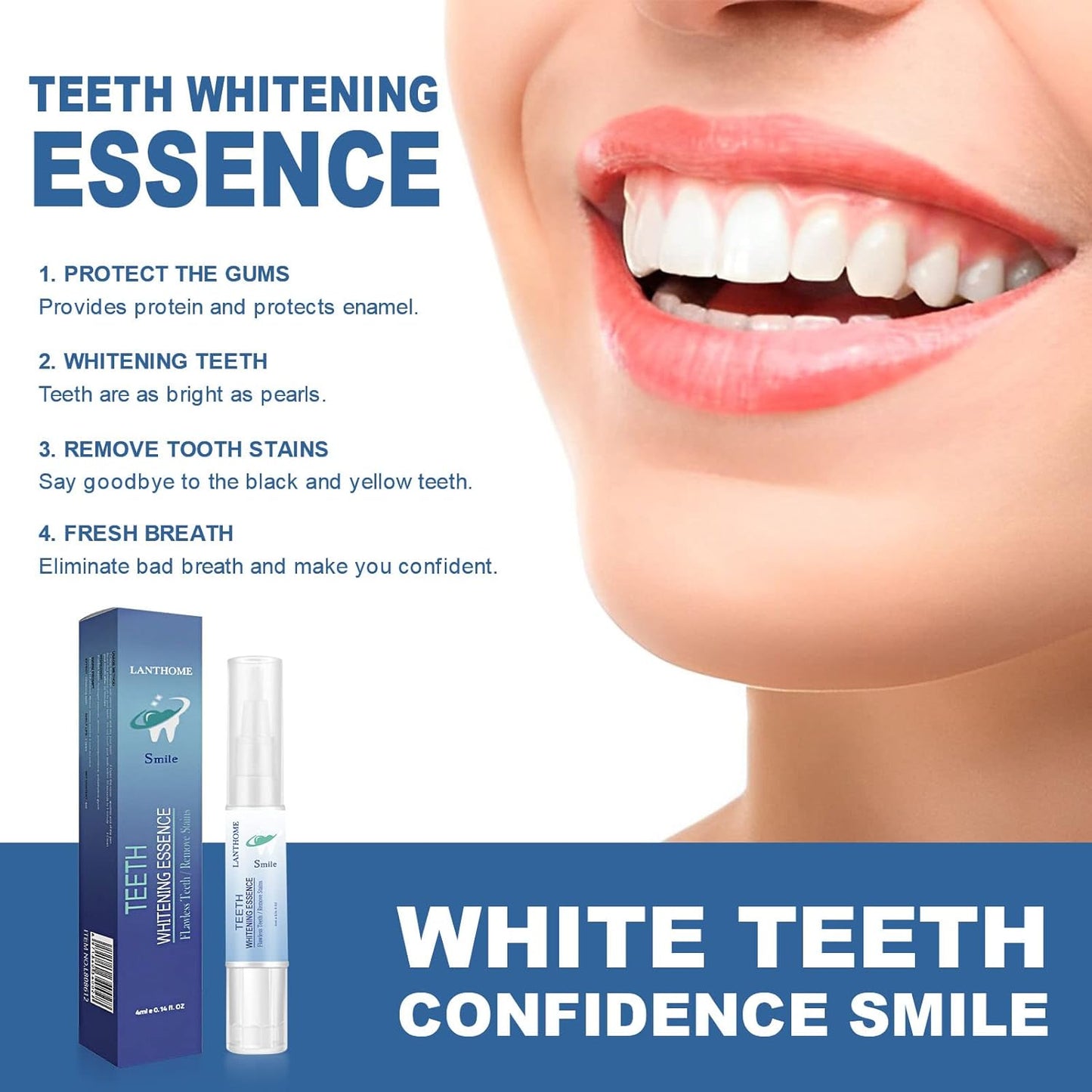 Teeth Whitening Pen,Teeth Whitening Essence,Teeth Whitening Gel,Teeth Stain Remover to Whiten Teeth,Intensive Stain Removal Teeth Reduce Yellowing (2Pcs)
