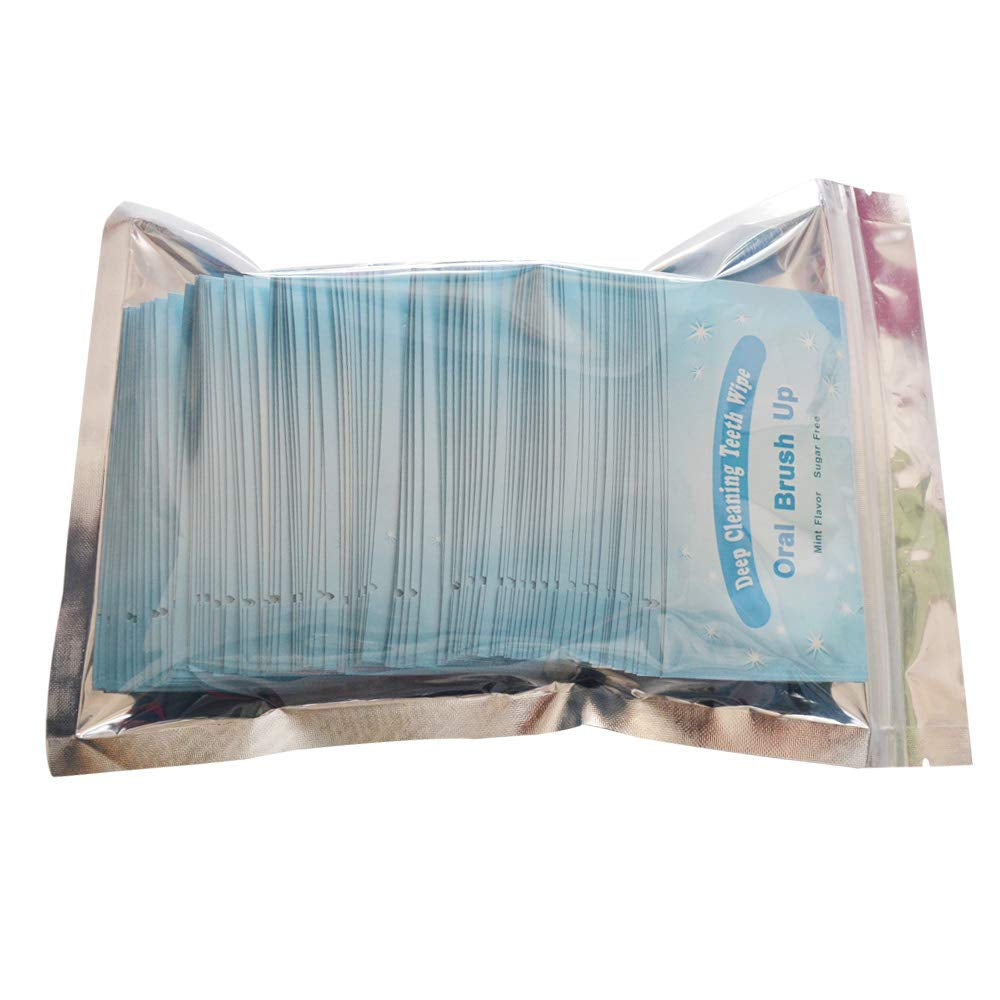 Mint-Flavored Oral Finger Wipes Teeth Whitening Wipes Oral Cleaning Wipe (100 Pcs)