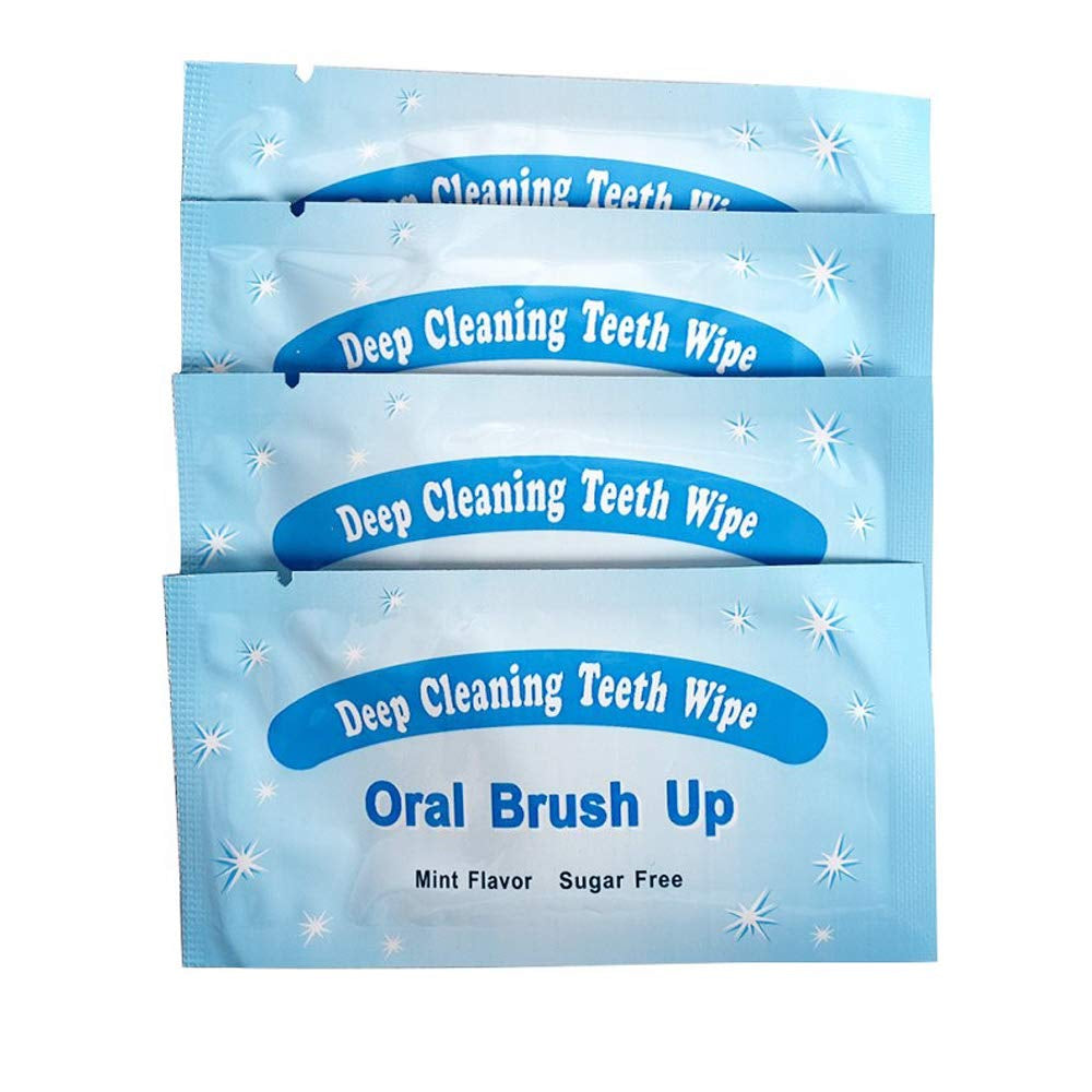 Mint-Flavored Oral Finger Wipes Teeth Whitening Wipes Oral Cleaning Wipe (100 Pcs)