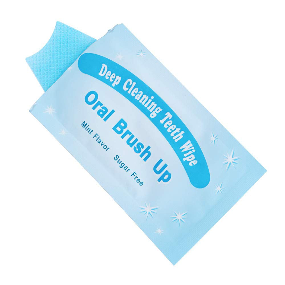 Mint-Flavored Oral Finger Wipes Teeth Whitening Wipes Oral Cleaning Wipe (100 Pcs)